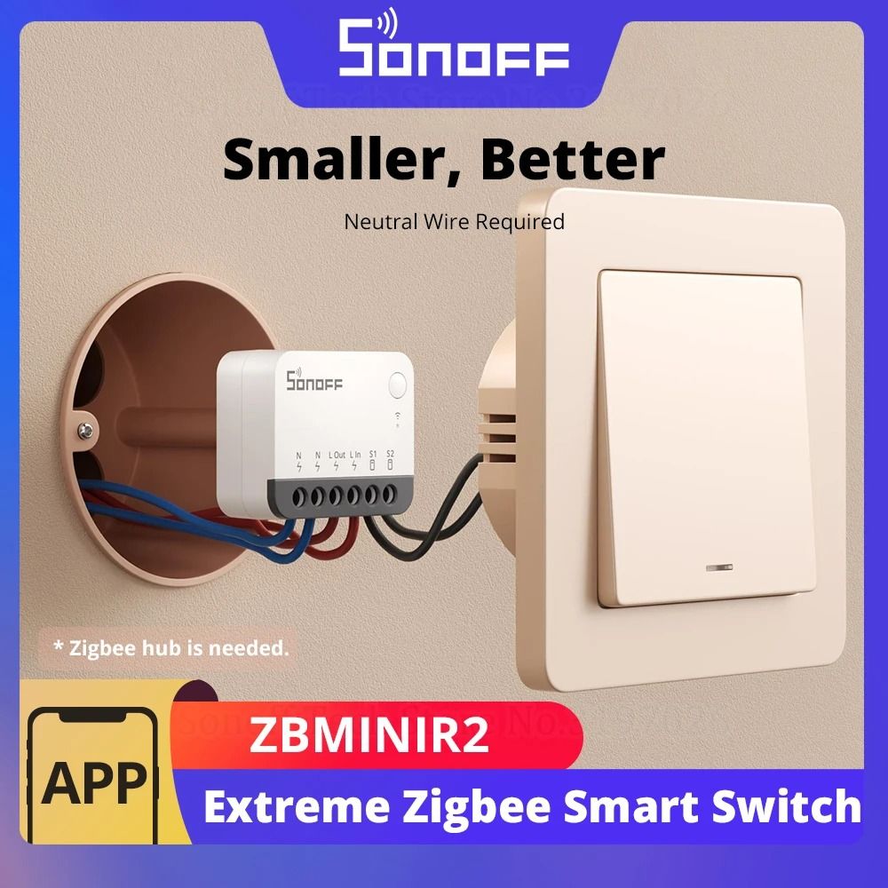 Mini Zigbee Smart Light Switch with Remote Control and Relay Detach Function