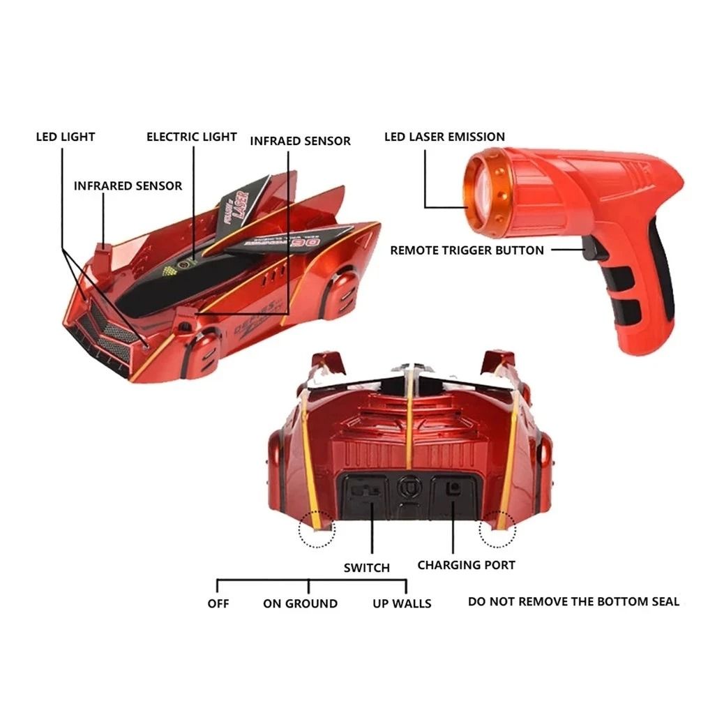 Infrared Laser Controlled Wall Climbing RC Stunt Car 4