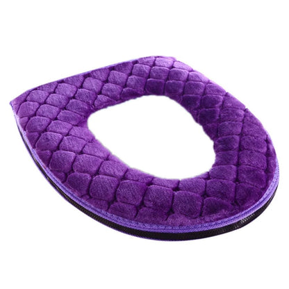 Plush Washable Toilet Seat Cover Cushion O Shape Warm Soft Lid Pad 9