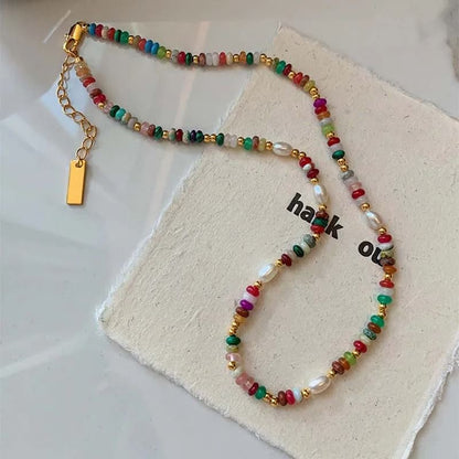 Colorful Beaded Freshwater Pearl Necklace For Women 4