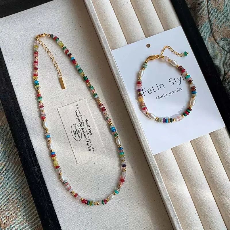 Colorful Beaded Freshwater Pearl Necklace For Women 5