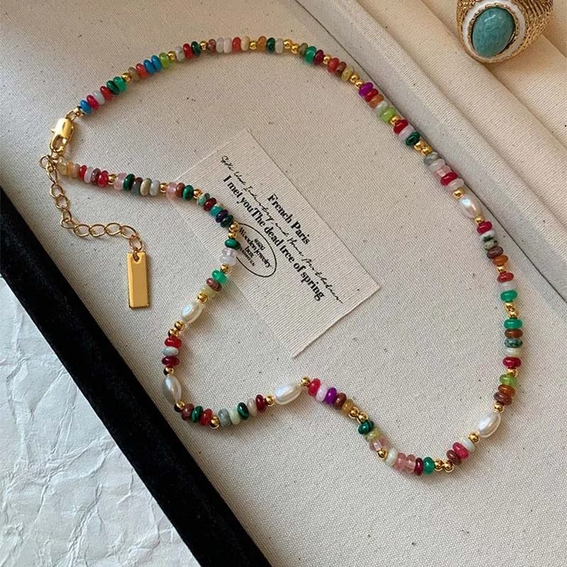 Colorful Beaded Freshwater Pearl Necklace For Women 7