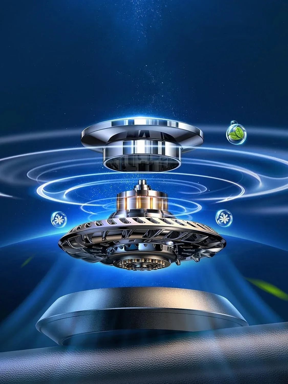 Solar Rotating Aromatherapy Car Diffuser 3
