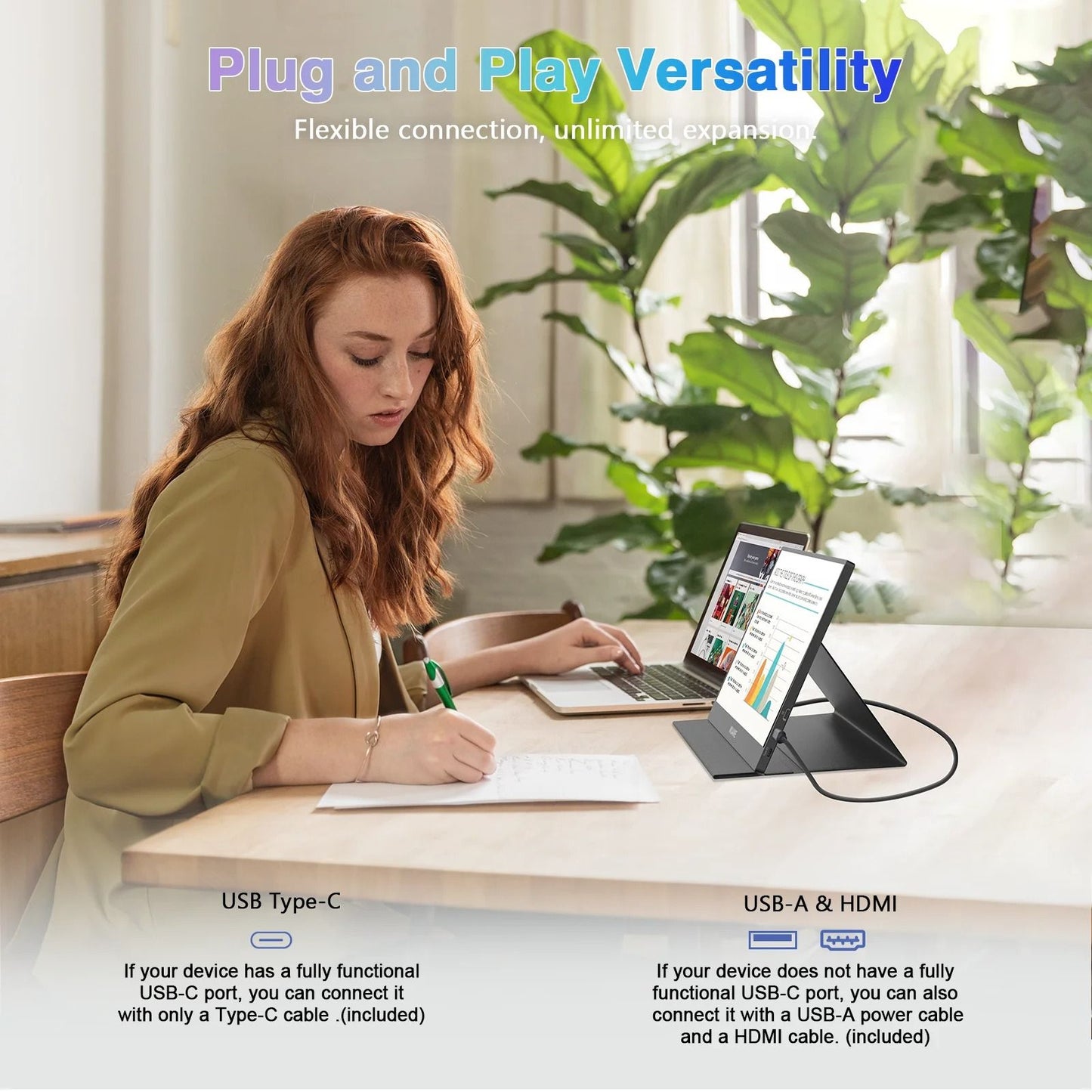 14 Inch Full HD Portable Monitor With USBC And HDMI 2
