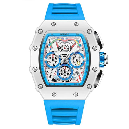 Mens Sport Style Silicone Strap Quartz Watch 9