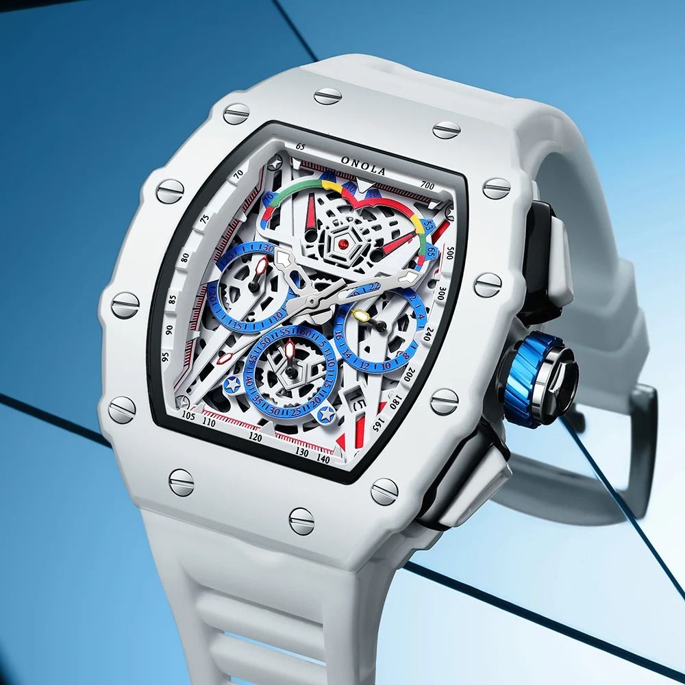 Mens Sport Style Silicone Strap Quartz Watch 1