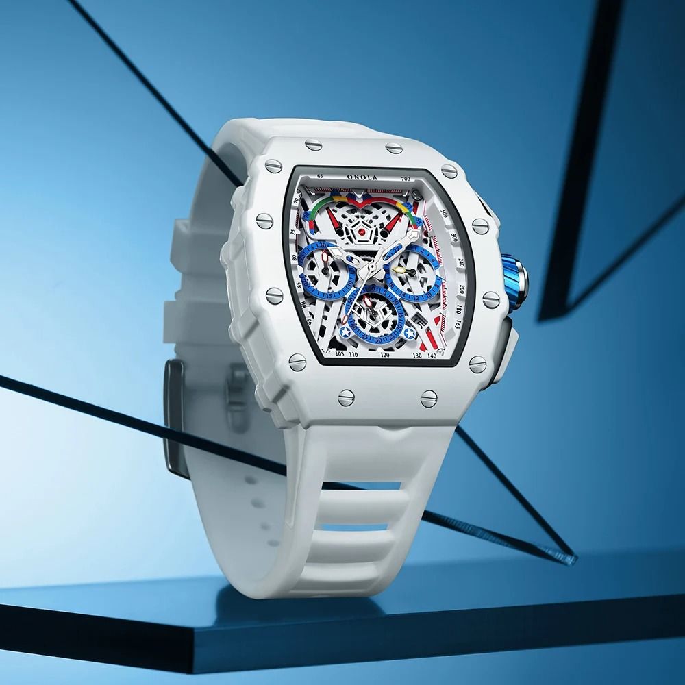 Mens Sport Style Silicone Strap Quartz Watch 3