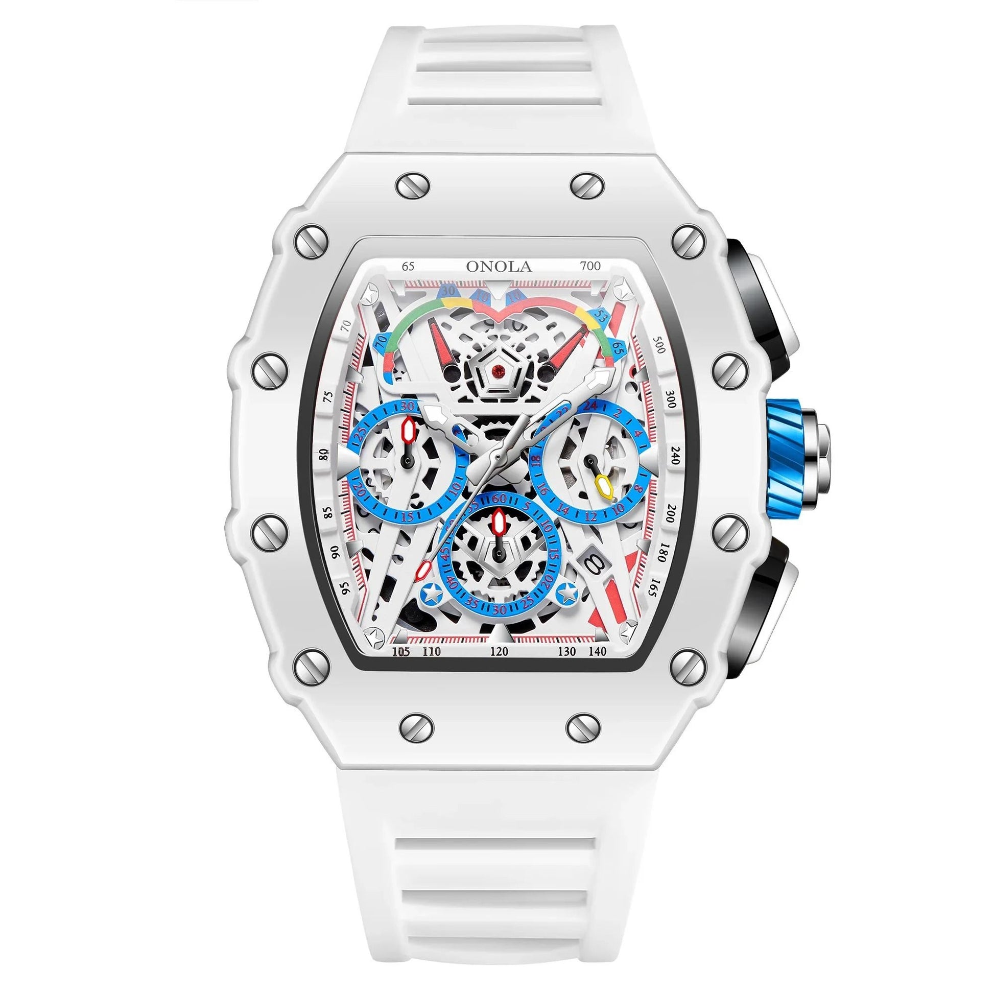 Mens Sport Style Silicone Strap Quartz Watch 6