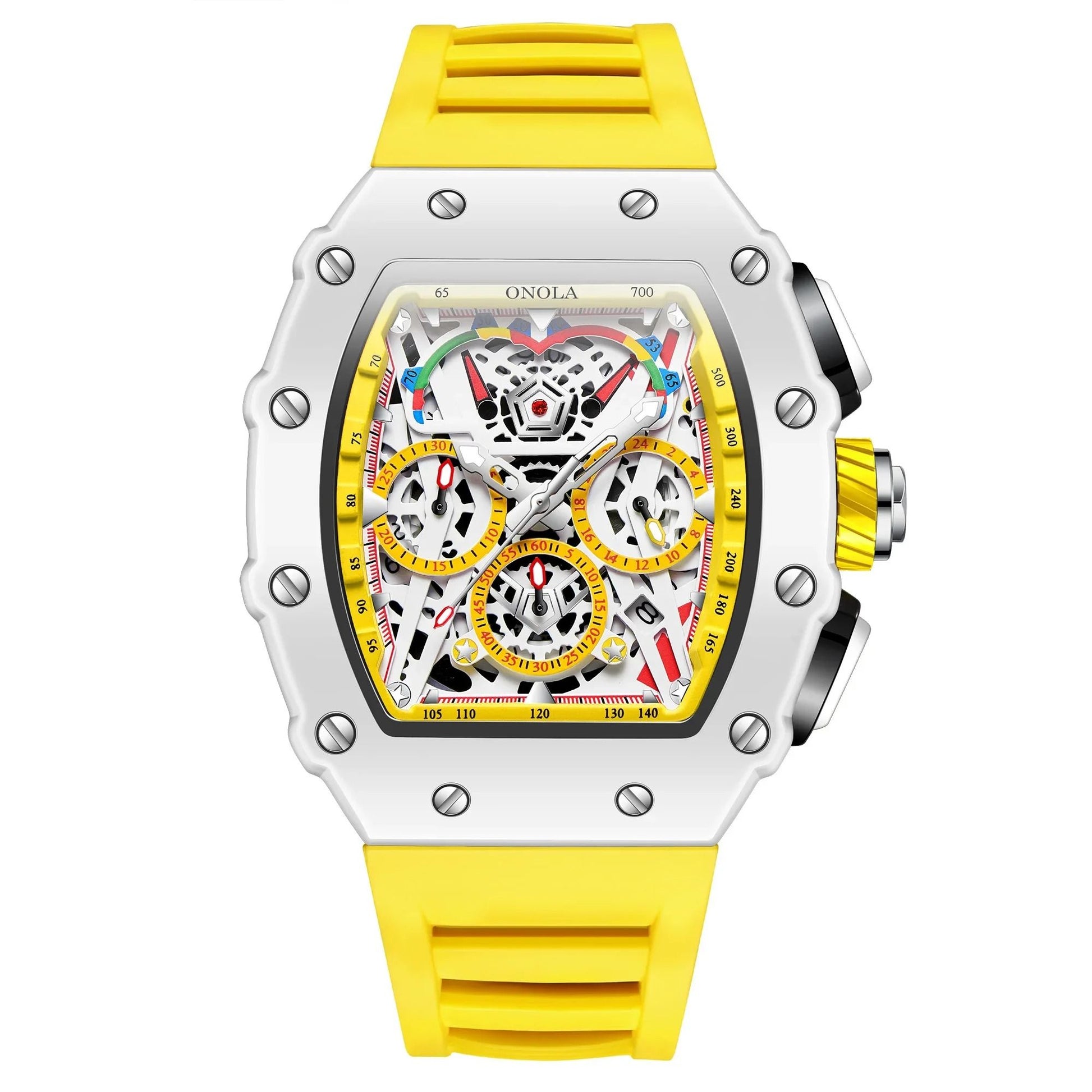 Mens Sport Style Silicone Strap Quartz Watch 7