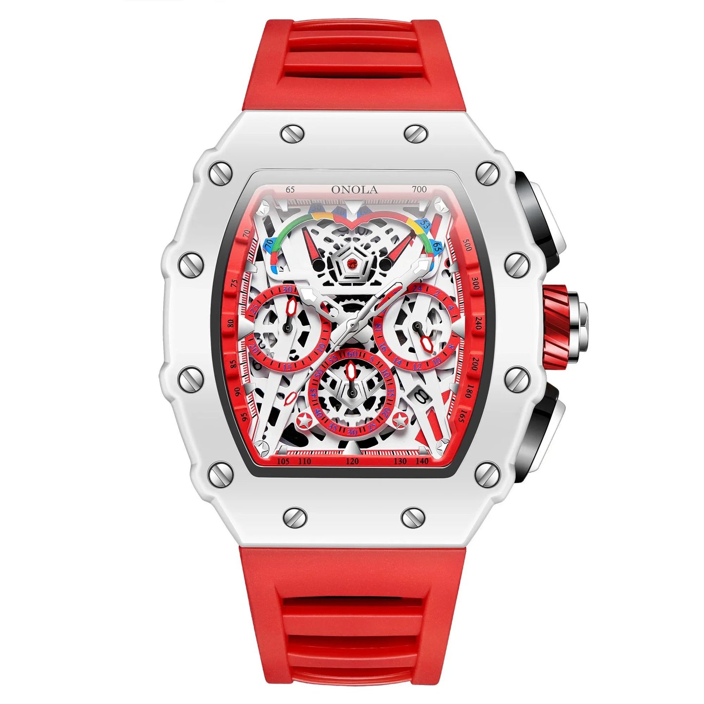 Mens Sport Style Silicone Strap Quartz Watch 8