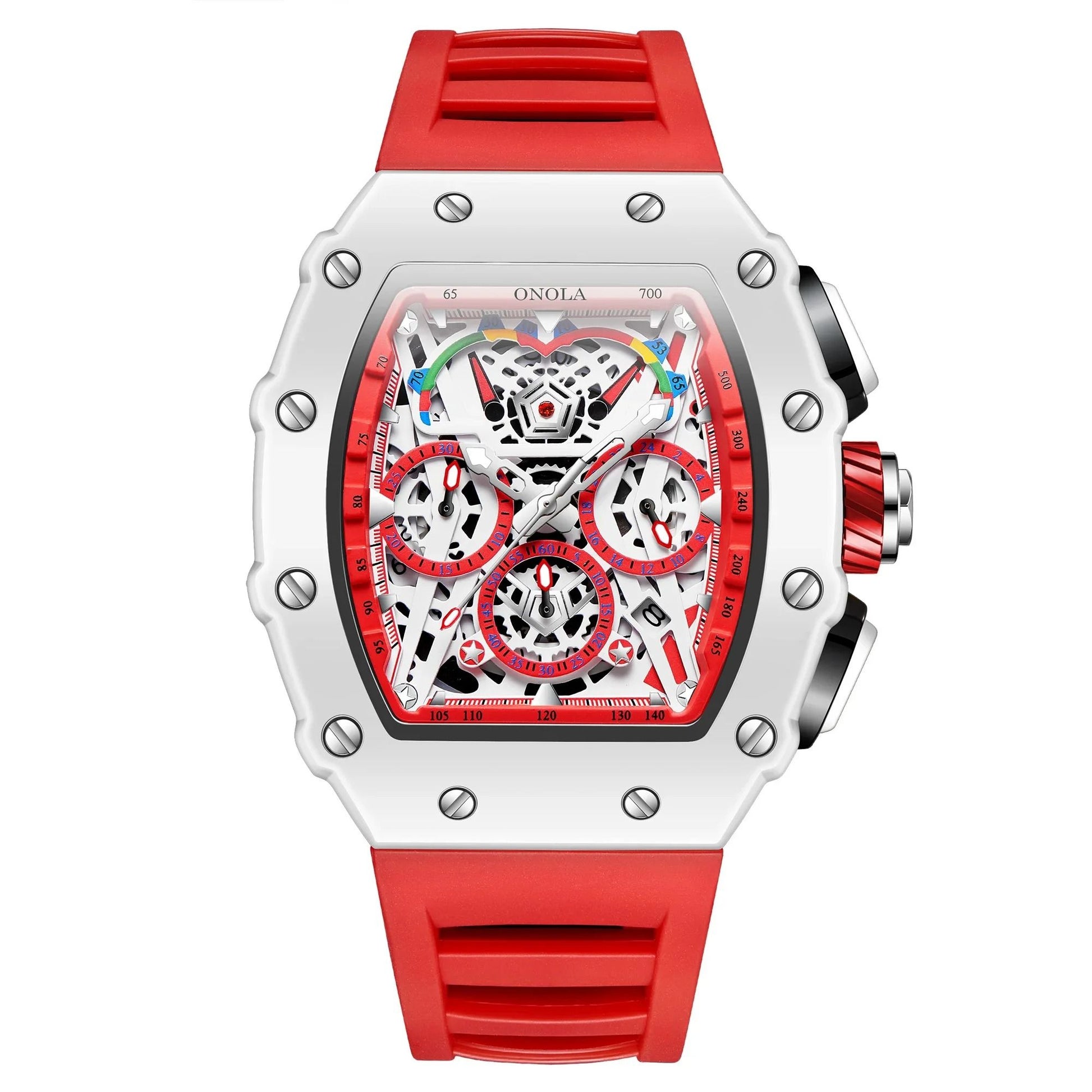 Mens Sport Style Silicone Strap Quartz Watch 8