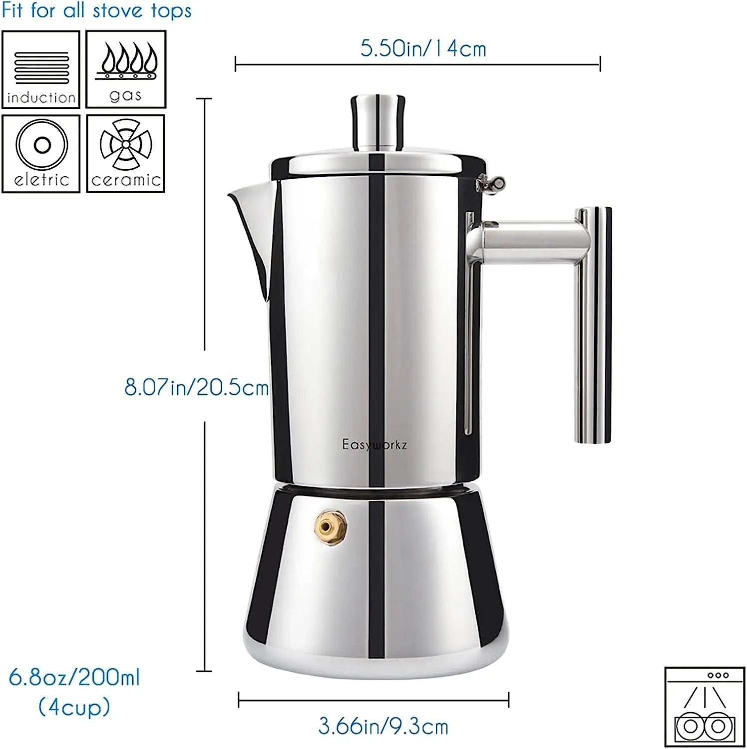 Stainless Steel Stovetop Espresso Maker Moka Pot 1