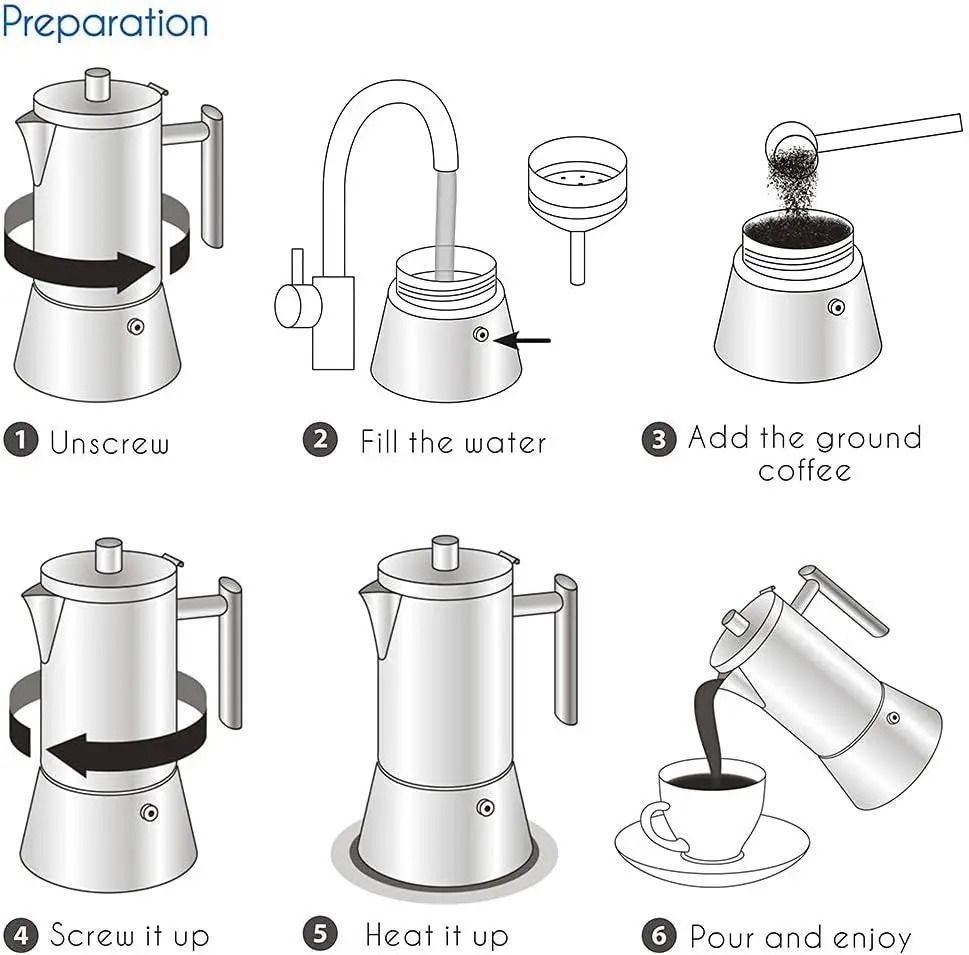 Stainless Steel Stovetop Espresso Maker Moka Pot 3