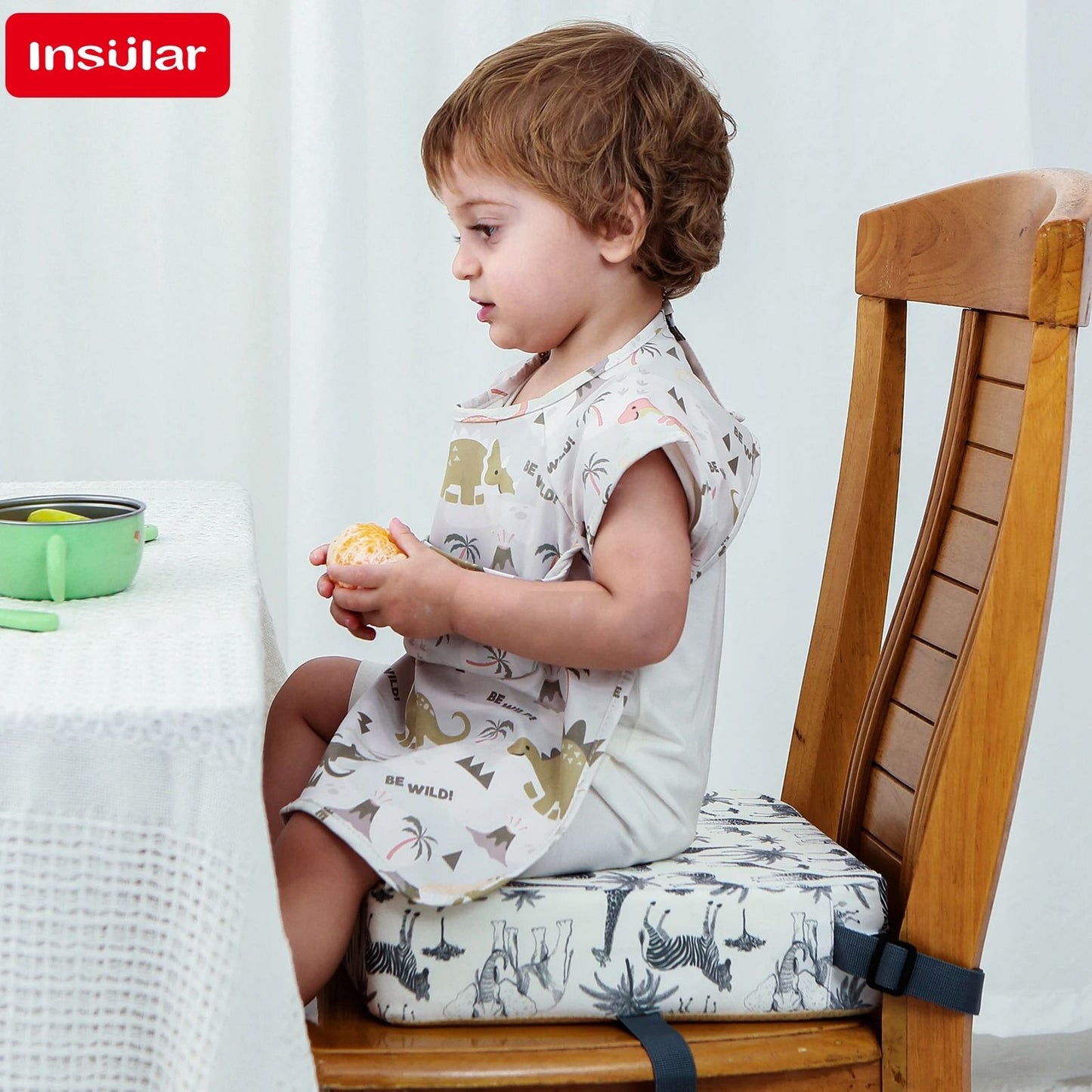 INSULAR Adjustable Booster Seat Cushion for Kids with Removable Cover for Dining and Seating Support