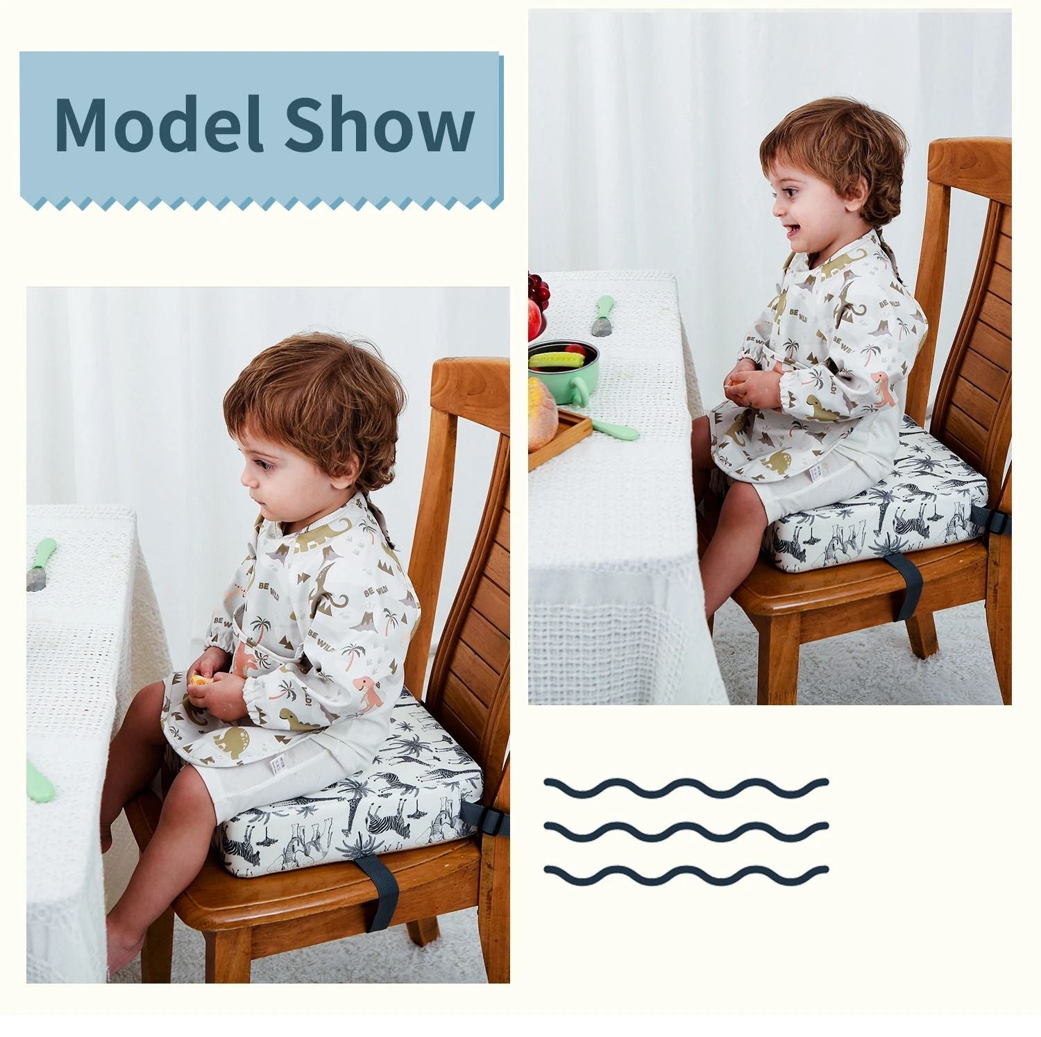 INSULAR Adjustable Booster Seat Cushion For Kids With Removable Cover For Dining And Seating Suppor 2