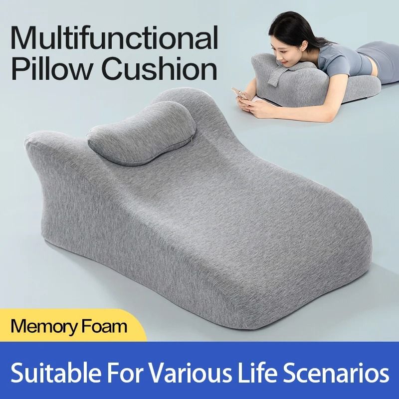 Multifunctional Prone Sleeping Pillow for Lying Face Down on Bed or Sofa with Ergonomic Support Design