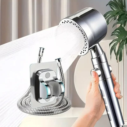 High Pressure Handheld Shower Head With 5 Spray Modes And One Button Water Stop For Bathroom Use 10