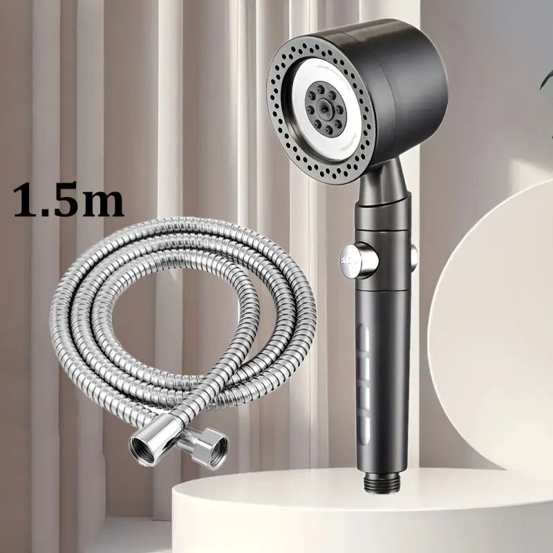 High Pressure Handheld Shower Head With 5 Spray Modes And One Button Water Stop For Bathroom Use 13