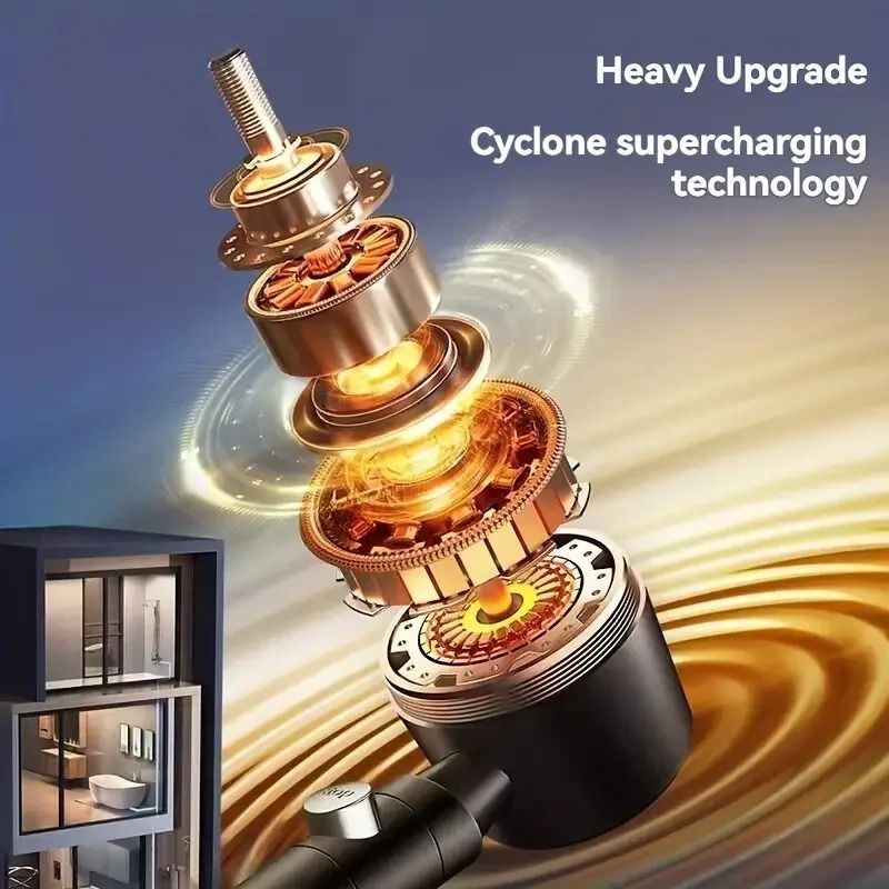 High Pressure Handheld Shower Head With 5 Spray Modes And One Button Water Stop For Bathroom Use 2