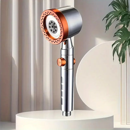 High Pressure Handheld Shower Head With 5 Spray Modes And One Button Water Stop For Bathroom Use 8