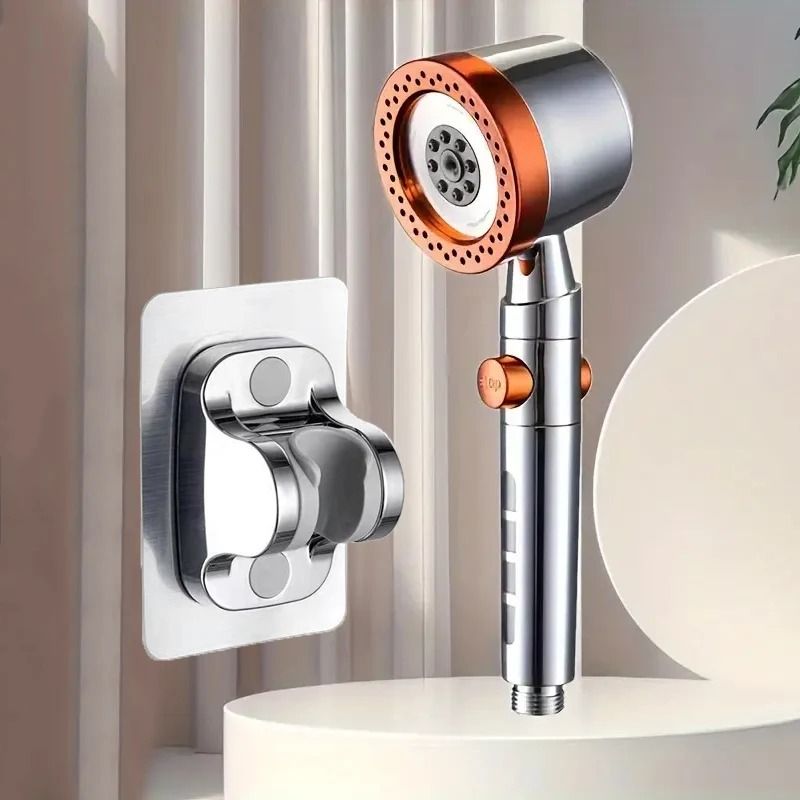 High Pressure Handheld Shower Head With 5 Spray Modes And One Button Water Stop For Bathroom Use 15