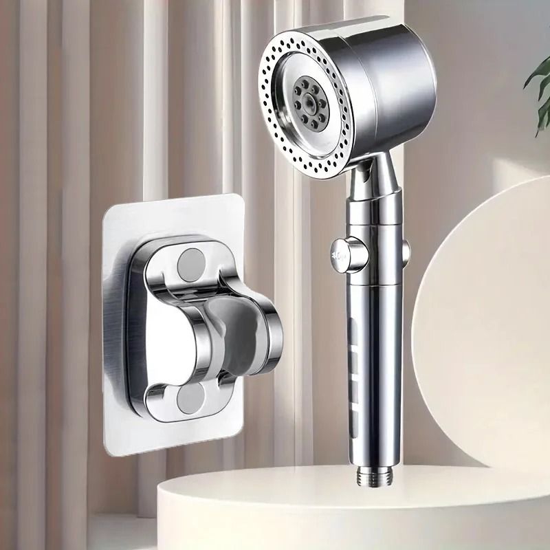 High Pressure Handheld Shower Head With 5 Spray Modes And One Button Water Stop For Bathroom Use 17