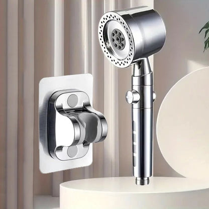 High Pressure Handheld Shower Head With 5 Spray Modes And One Button Water Stop For Bathroom Use 17