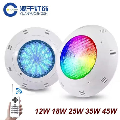 LED RGB Underwater Swimming Pool Light with Remote Control and Multiple Watt Options AC12V Waterproof IP68