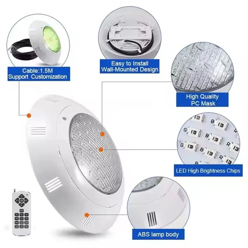 LED RGB Underwater Swimming Pool Light With Remote Control And Multiple Watt Options AC12V Waterpro 2