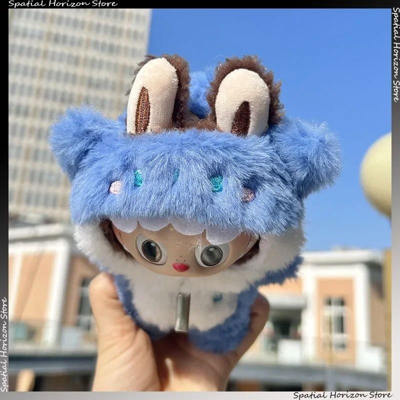 Kawaii Shark Onesie Outfit For Labubu Idol V1 V2 Mini Dolls Plush Clothing Accessory 2
