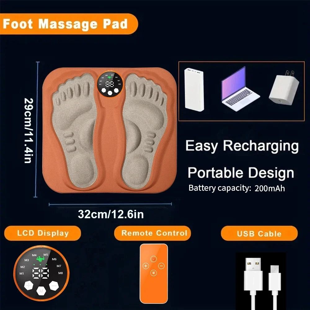 3D Smart Foot Massage Pad With RF Remote And 8 Modes For Muscle Relaxation And Circulation Support 3