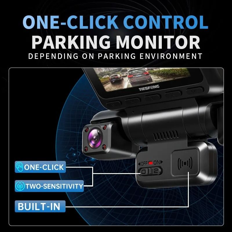 TiESFONG I7Pro 4CH GPS Dash Cam With 4K Front And 3x1080P Cameras WiFi DVR 360 Coverage And 24H Par 4