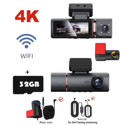 3 Channel 4K Dash Cam With Inside And Rear Lens GPS Video Recorder And UHD Camcorder For Full Vehic 9