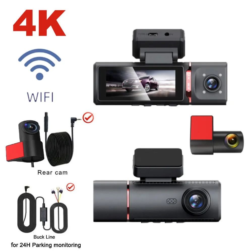 3 Channel 4K Dash Cam With Inside And Rear Lens GPS Video Recorder And UHD Camcorder For Full Vehic 6