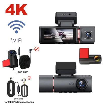 3 Channel 4K Dash Cam With Inside And Rear Lens GPS Video Recorder And UHD Camcorder For Full Vehic 6