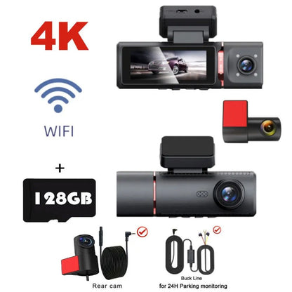 3 Channel 4K Dash Cam With Inside And Rear Lens GPS Video Recorder And UHD Camcorder For Full Vehic 8