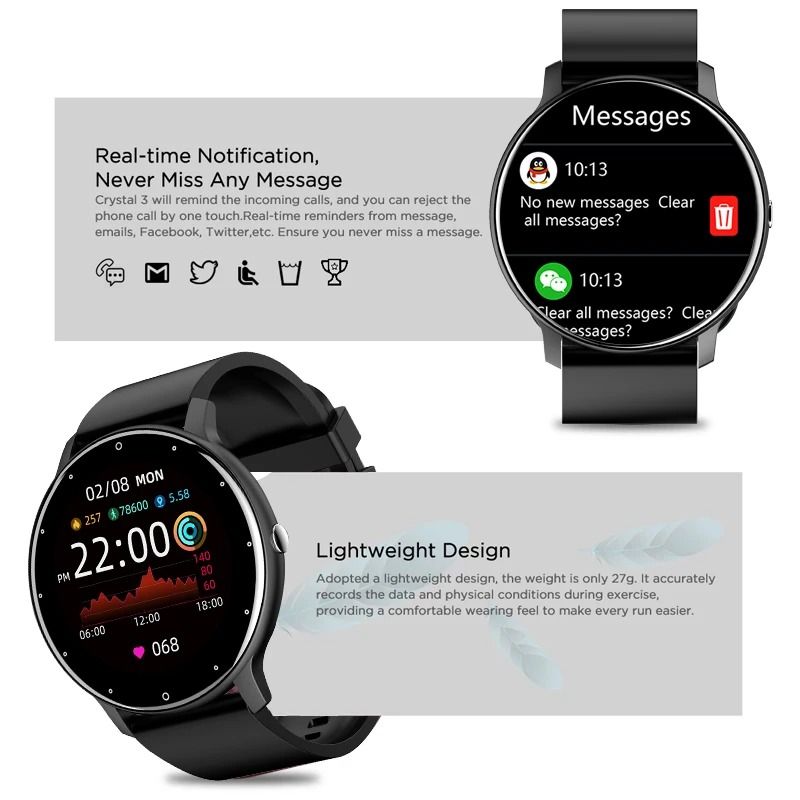 LIGE 2025 Smart Watch For Men With Full Touch Screen Fitness Tracker And Bluetooth Call Support For 1