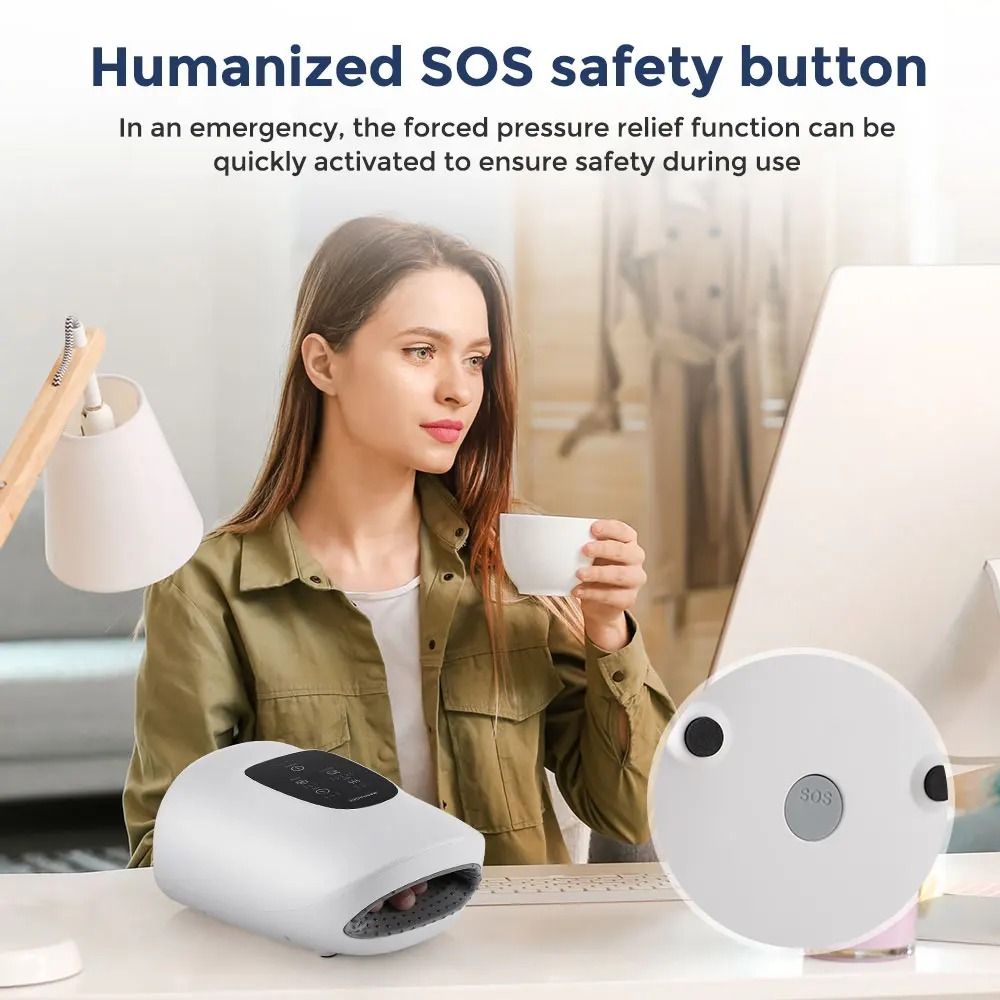 Wireless Electric Hand Massager With Air Compression And Heat For Palm And Finger Muscle Relief 4