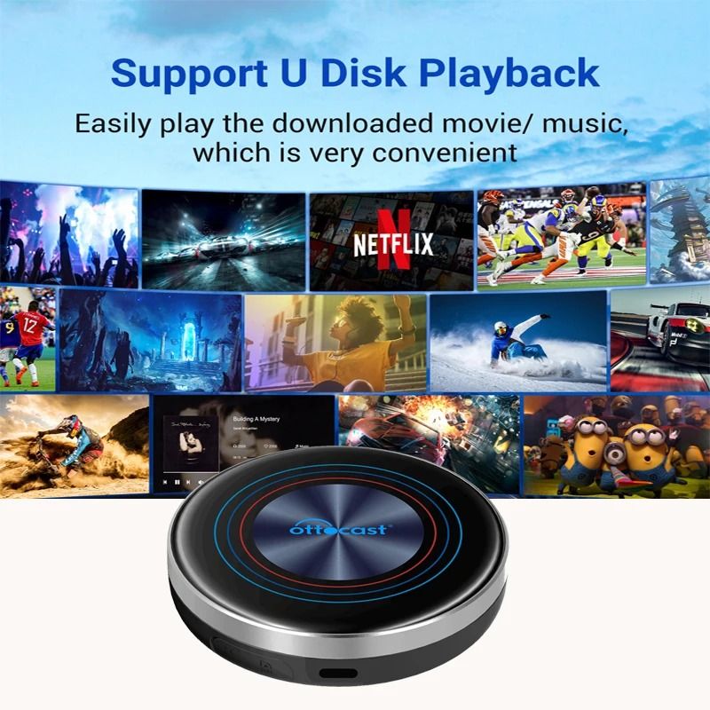 OTTOCAST I3 CarPlay AI Box With Android 13 Wireless Adapter And Video Streaming Support For BMW MG  1