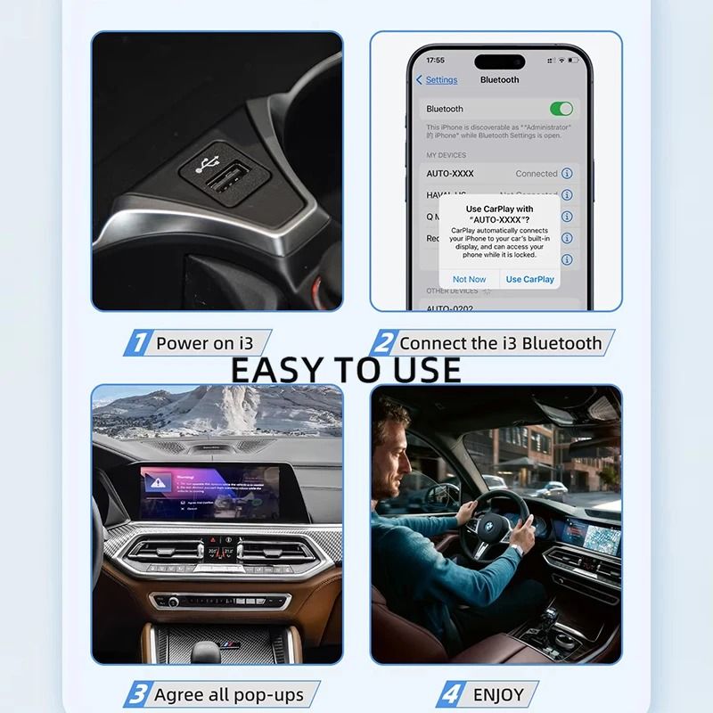 OTTOCAST I3 CarPlay AI Box With Android 13 Wireless Adapter And Video Streaming Support For BMW MG  3