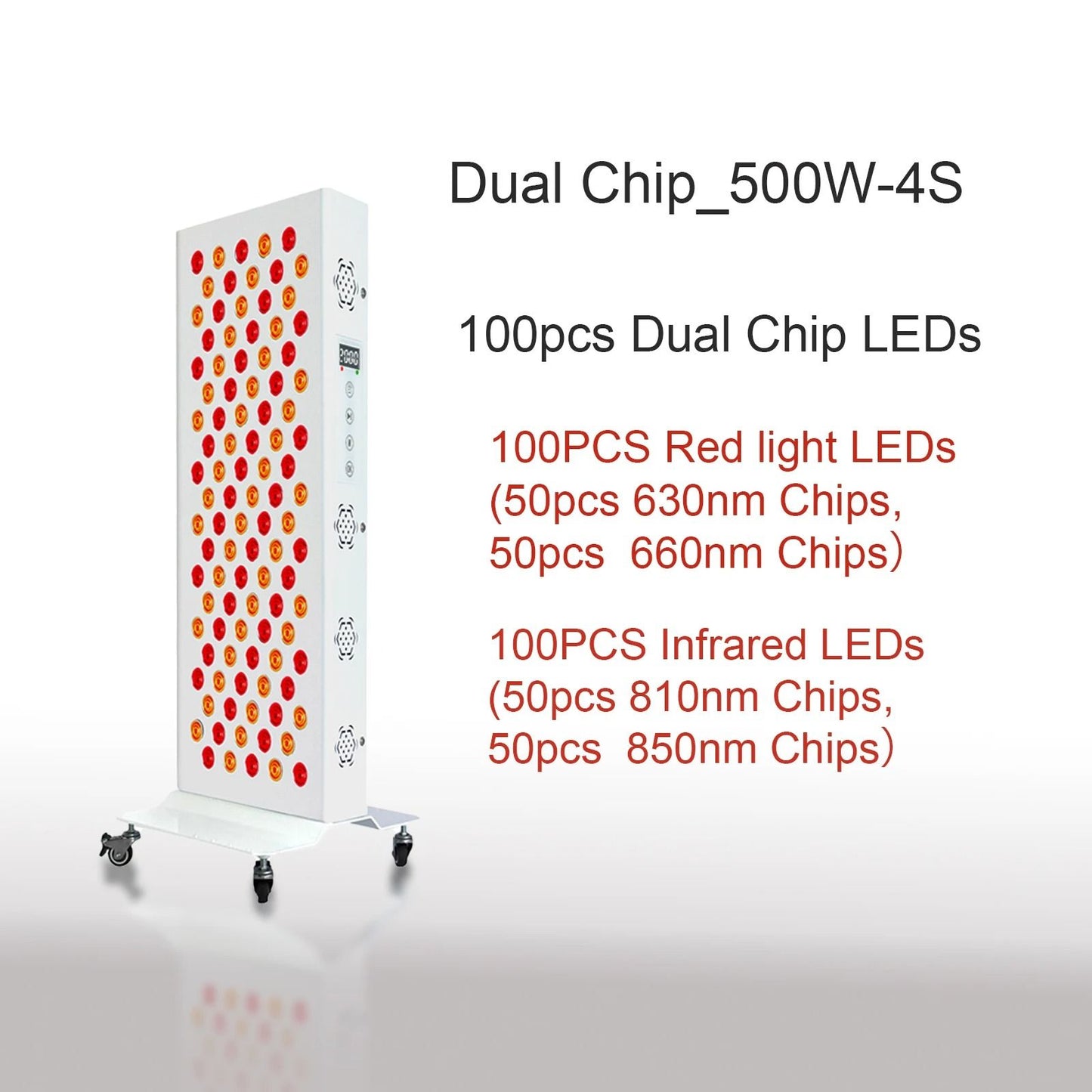 Dual Chip Red Light Therapy Panel With 630nm 660nm 810nm 850nm LED For Face And Body Skin Care And  9