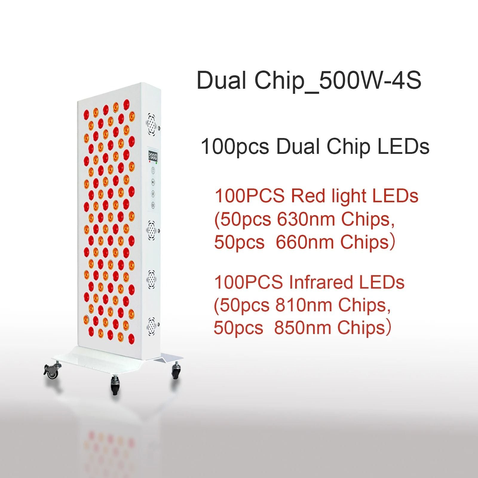 Dual Chip Red Light Therapy Panel With 630nm 660nm 810nm 850nm LED For Face And Body Skin Care And  9