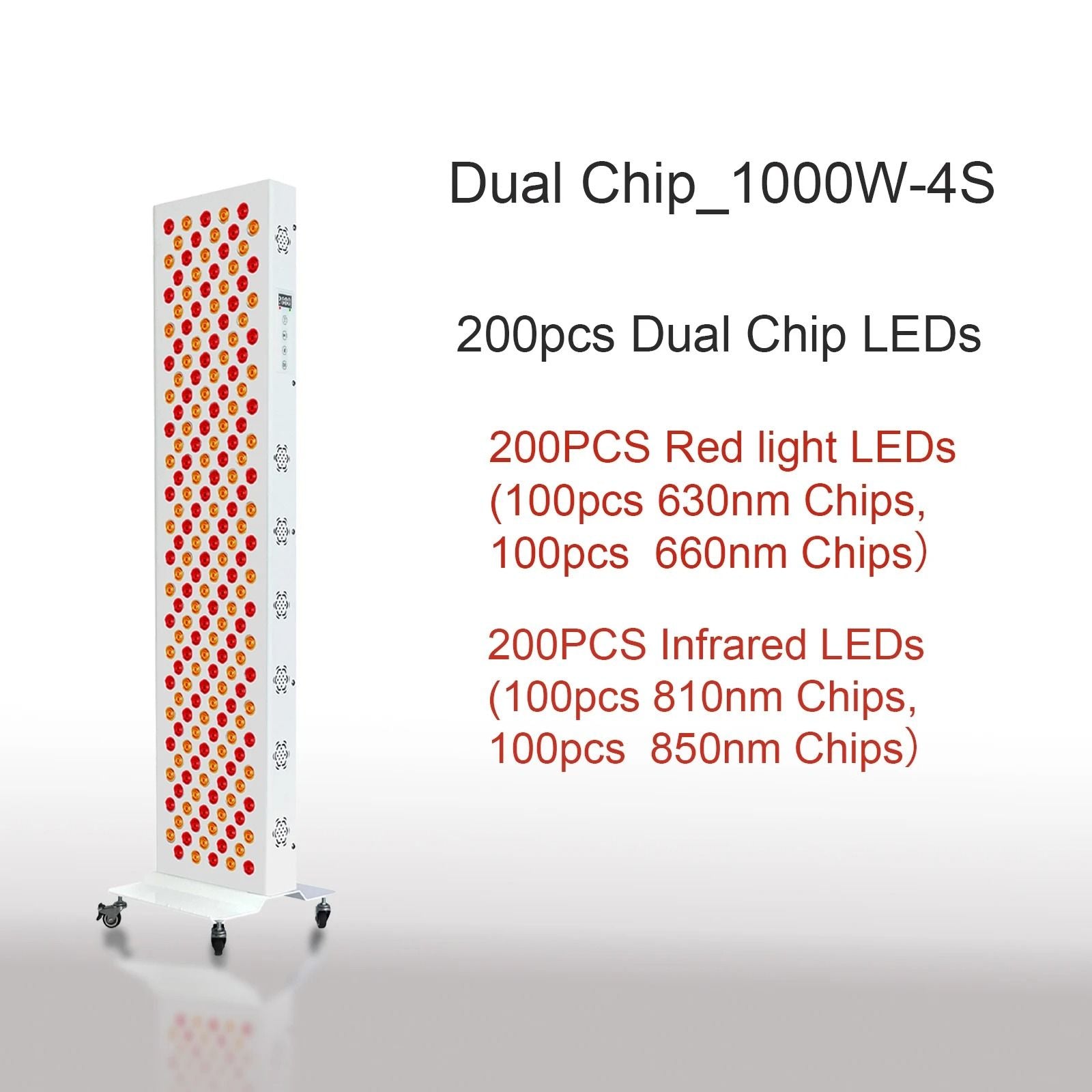 Dual Chip Red Light Therapy Panel With 630nm 660nm 810nm 850nm LED For Face And Body Skin Care And  10