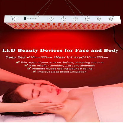 Dual Chip Red Light Therapy Panel With 630nm 660nm 810nm 850nm LED For Face And Body Skin Care And  3