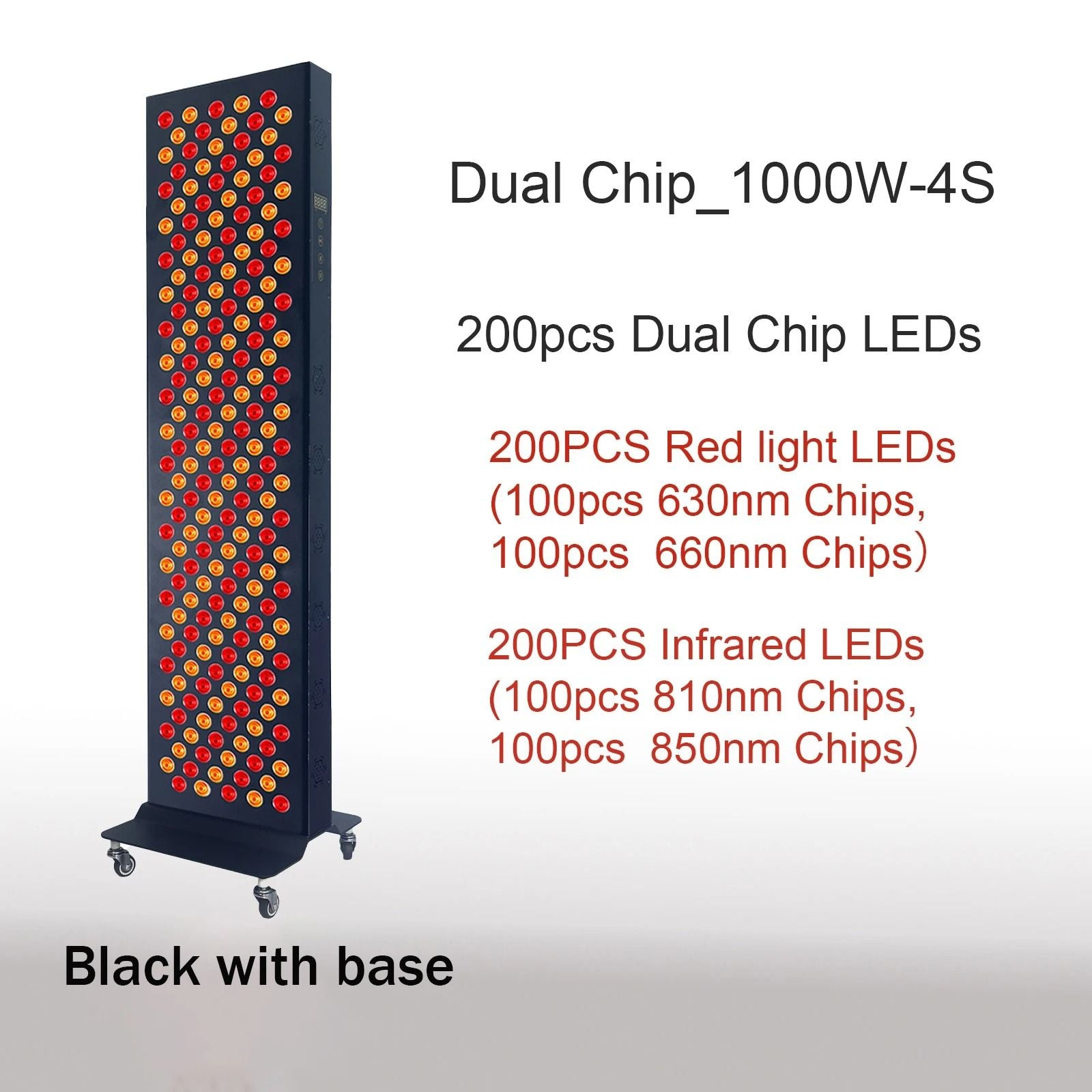 Dual Chip Red Light Therapy Panel With 630nm 660nm 810nm 850nm LED For Face And Body Skin Care And  7