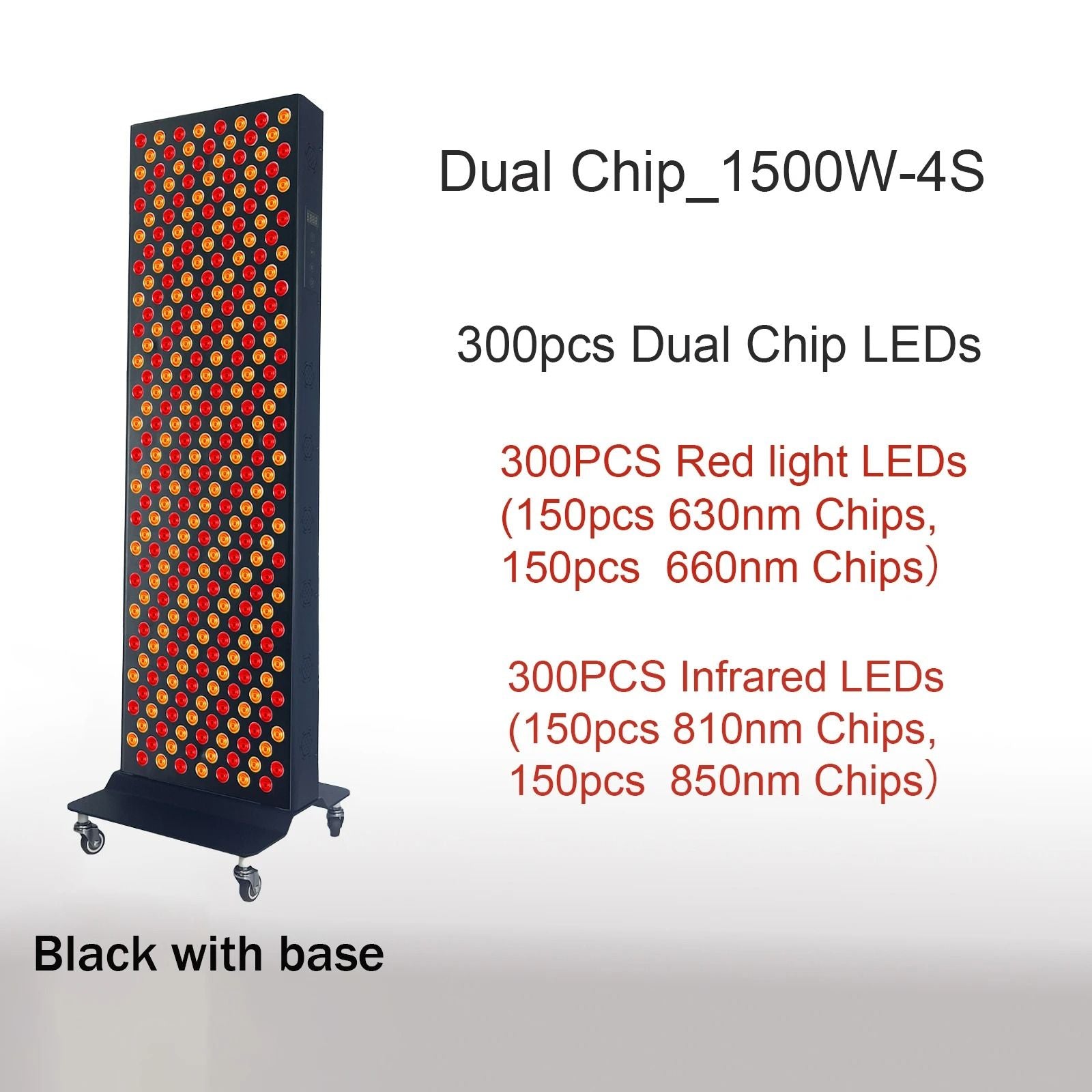 Dual Chip Red Light Therapy Panel With 630nm 660nm 810nm 850nm LED For Face And Body Skin Care And  8