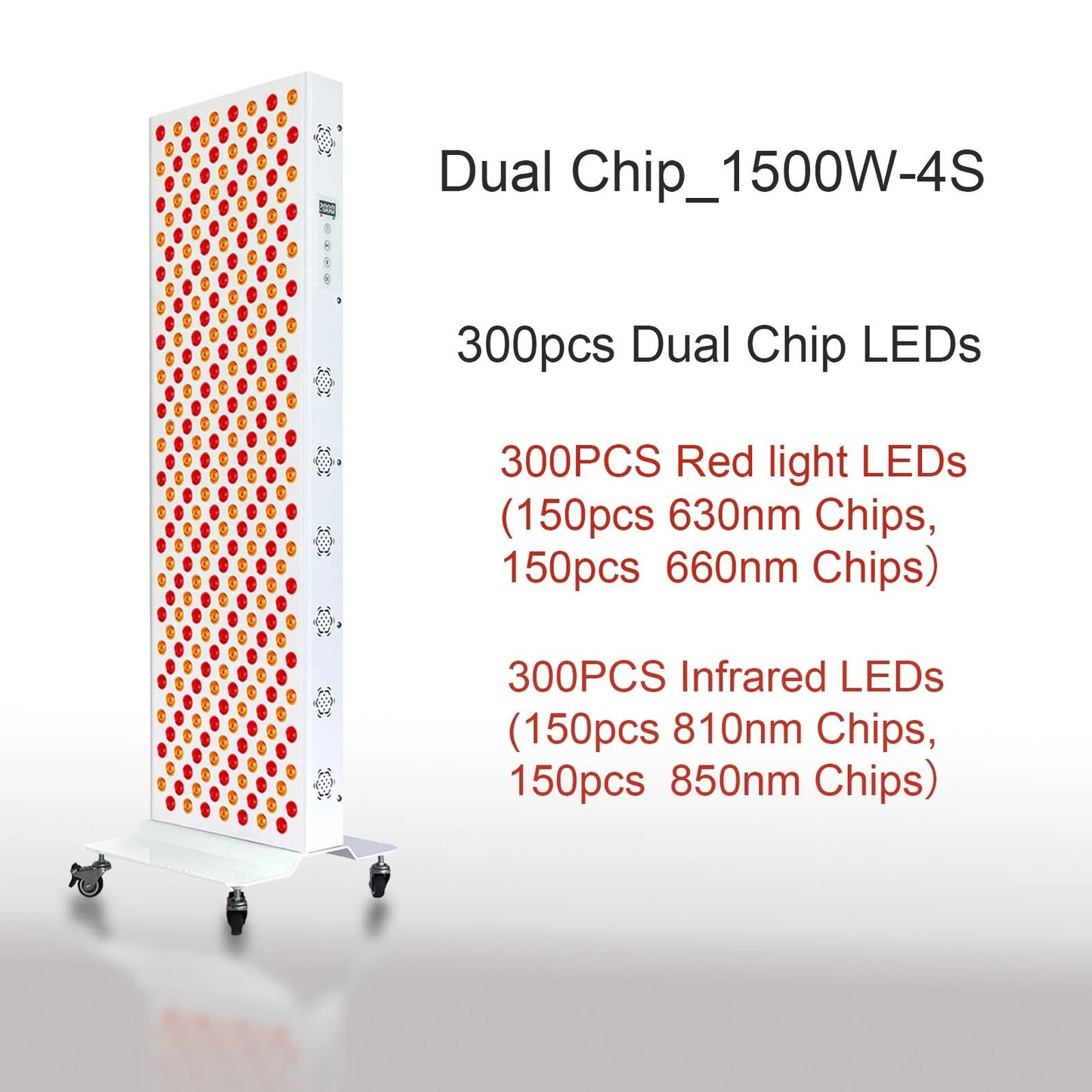 Dual Chip Red Light Therapy Panel With 630nm 660nm 810nm 850nm LED For Face And Body Skin Care And  11