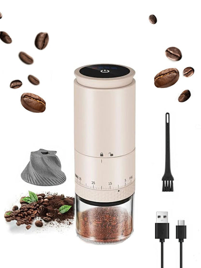 Electric Coffee Grinder With 1500mAh Battery And Adjustable Burrs For Fresh Bean Grinding And Type  7