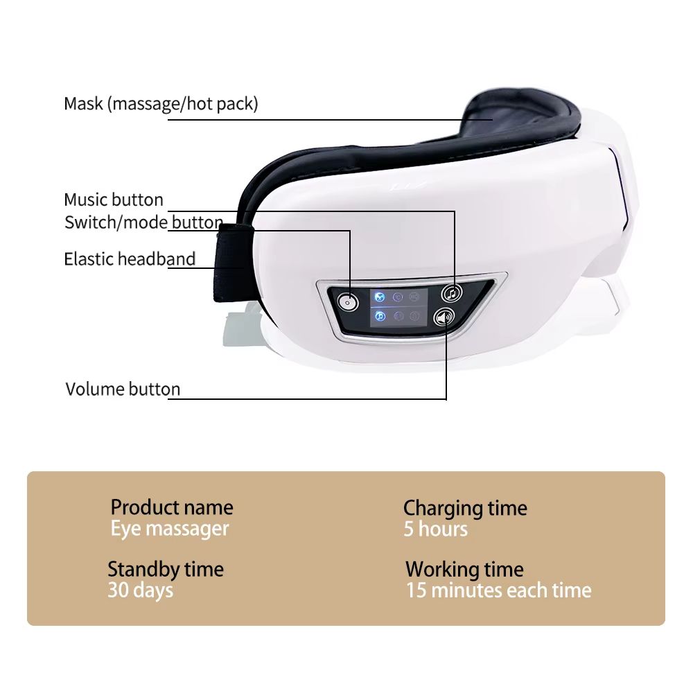 Smart Vibration Eye Massager With Heat  Airbag Compression For Dark Circles And Eye Fatigue Relief 3