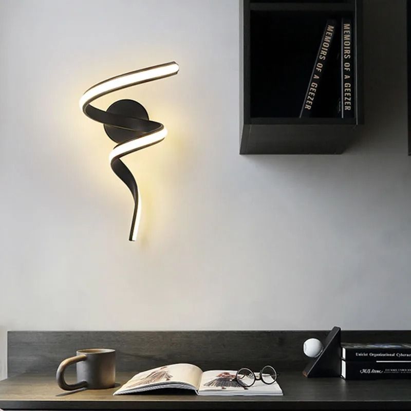 LED Wall Lamp Nordic Spiral Sconce Light For Indoor Hallway Bedroom Bedside Or Stair Lighting Decor 1